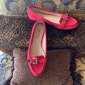 Red suede Michael Kors loafers